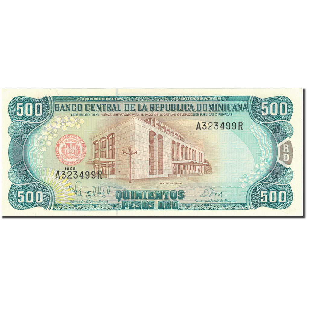 Billete, 500 Pesos Oro, 1998, República Dominicana, 1998, KM:157c, SC+