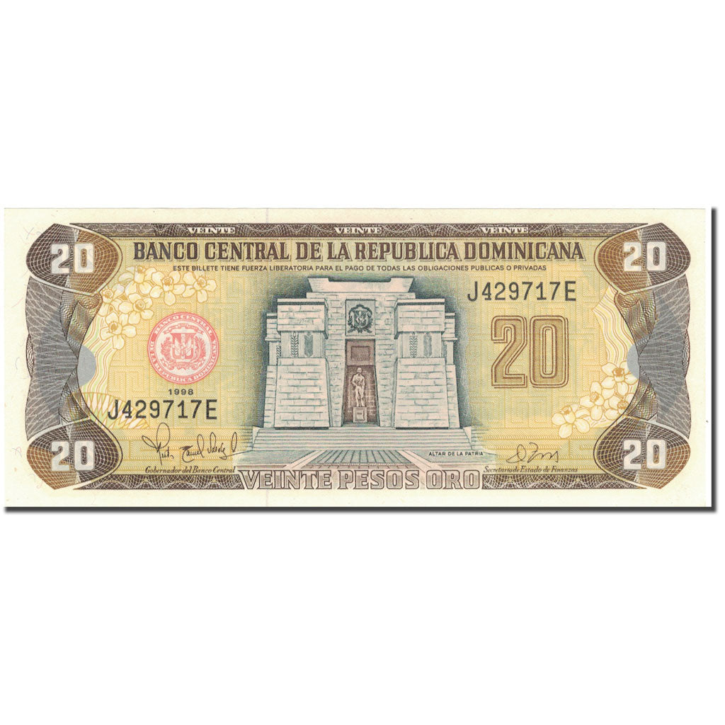 Banknote, Dominican Republic, 20 Pesos Oro, 1998, 1998, KM:154b, UNC(64)
