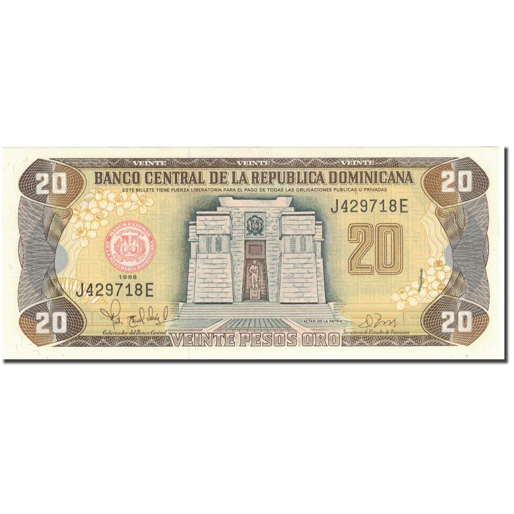 Banknote, Dominican Republic, 20 Pesos Oro, 1998, 1998, KM:154b, UNC(64)