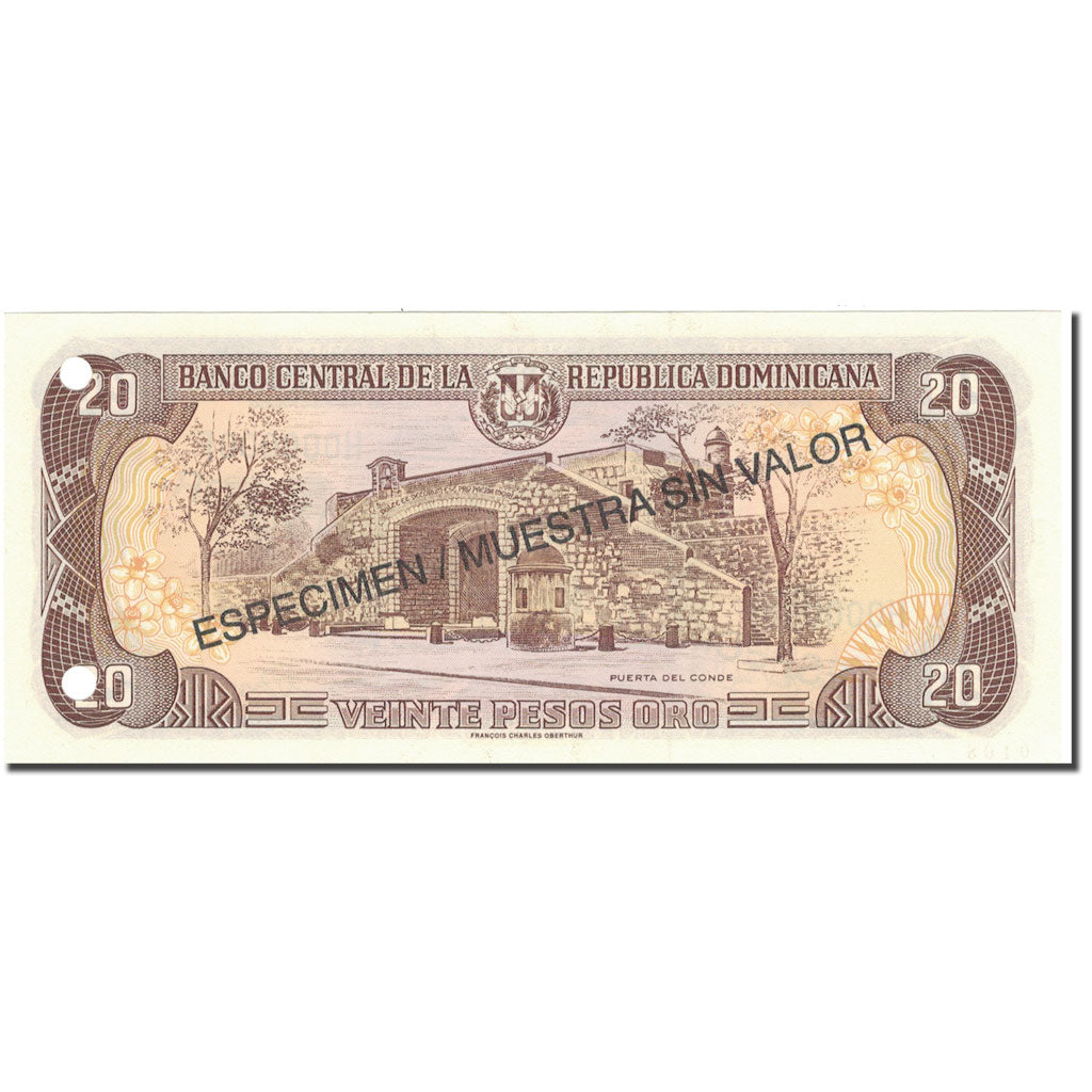 Banknote, Dominican Republic, 20 Pesos Oro, 1998, 1998, Specimen, KM:154s2