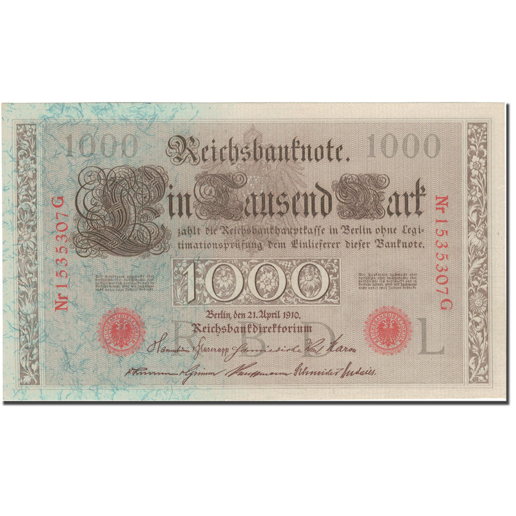 Billete, 1000 Mark, 1910, Alemania, 1910-04-21, KM:44b, SC