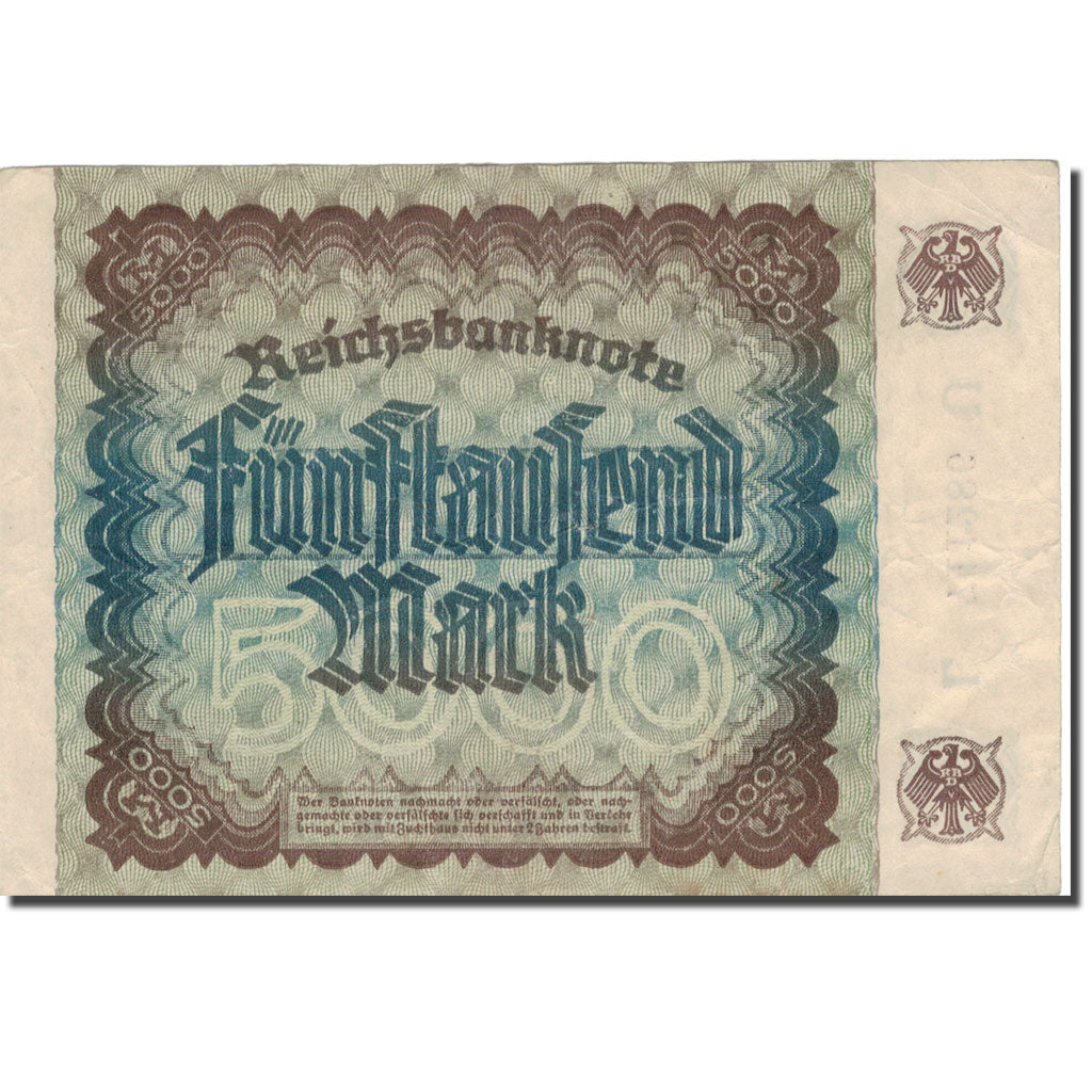 Geldschein, Deutschland, 5000 Mark, 1922, 1922-12-02, KM:81a, S+