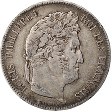 Coin, France, Louis-Philippe, 5 Francs, 1837, Rouen, EF(40-45), Silver