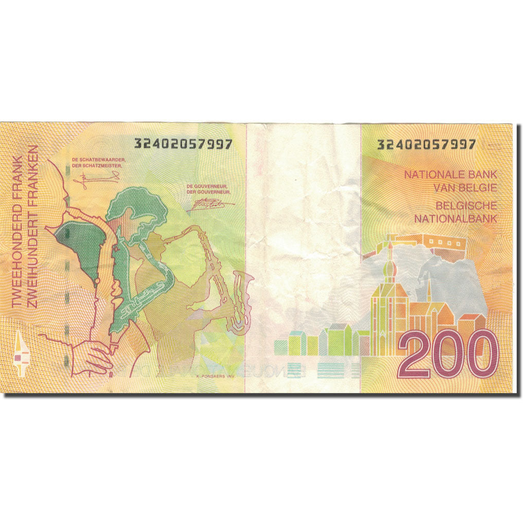 Banknote, Belgium, 200 Francs, 1995, Undated 1995, KM:148, EF(40-45)
