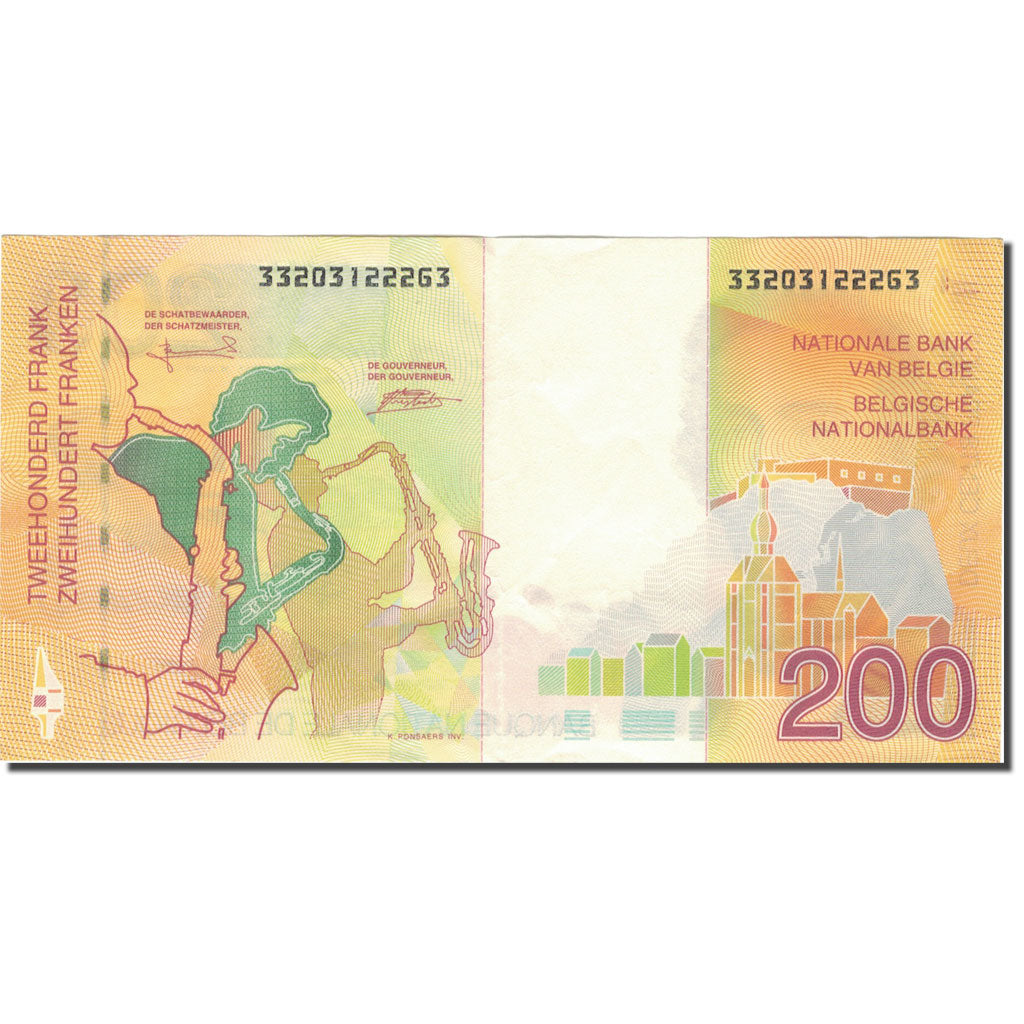 Banknote, Belgium, 200 Francs, 1995, Undated 1995, KM:148, AU(50-53)