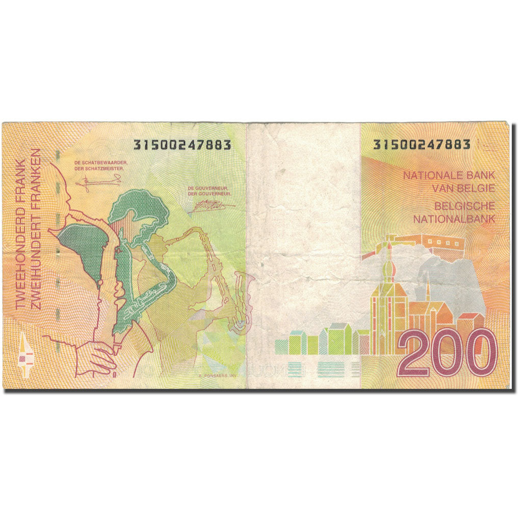 Banknote, Belgium, 200 Francs, 1995, Undated 1995, KM:148, VF(30-35)