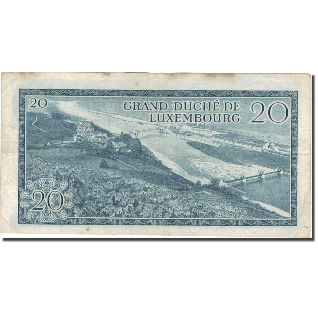 Banknote, Luxembourg, 20 Francs, 1966, 1966-03-07, KM:54a, VF(20-25)