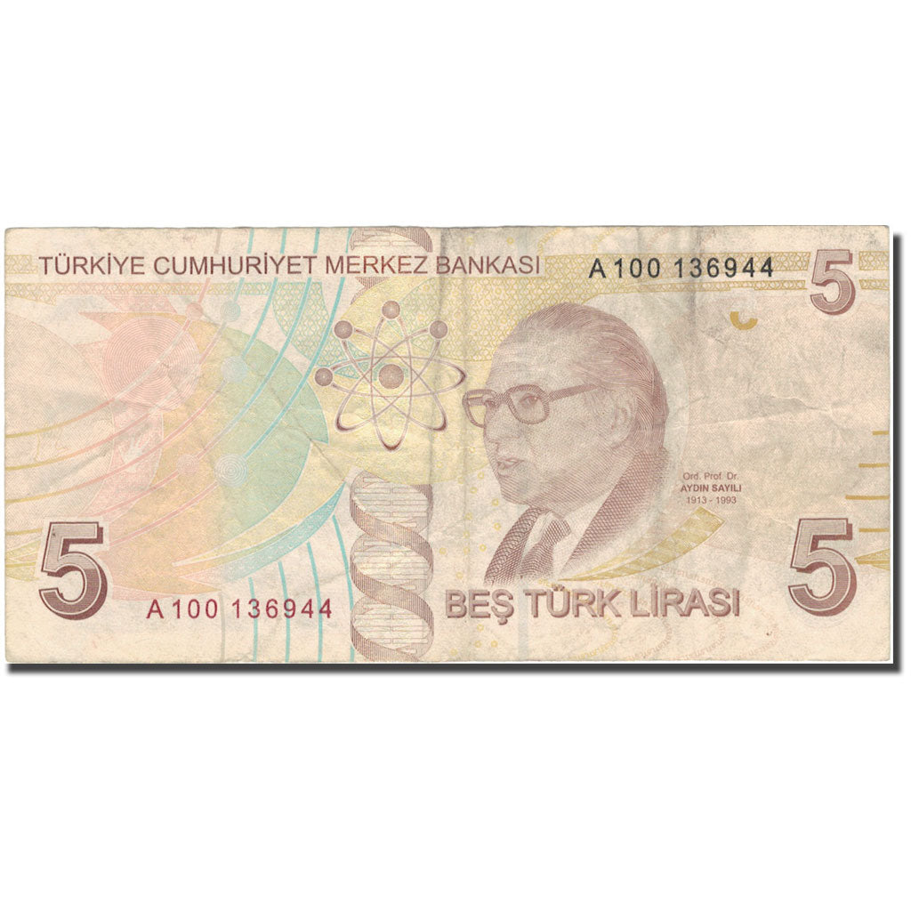 Banconote, Turchia, 5 Lira, 1970, 1970, KM:222, MB+