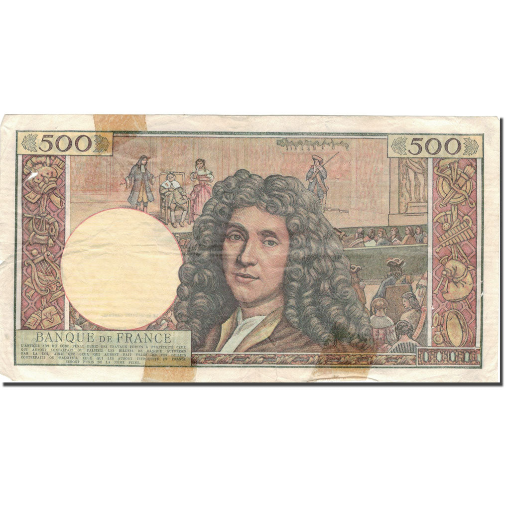 France, 500 Nouveaux Francs, Molière, 1961, 1961-01-05, F(12-15), Fayette:60.3