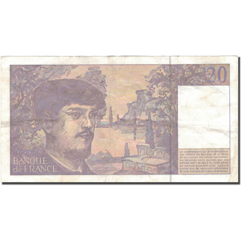 France, 20 Francs, Debussy, 1997, 1997, VF(30-35), KM:151i