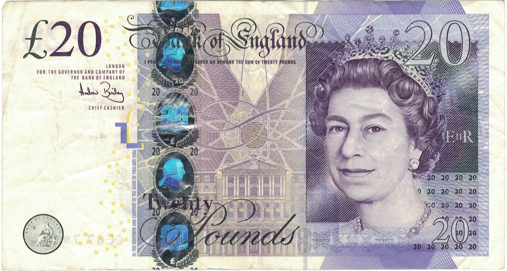 Banknote, Great Britain, 20 Pounds, 2004, 2004, KM:390b, VF(30-35)