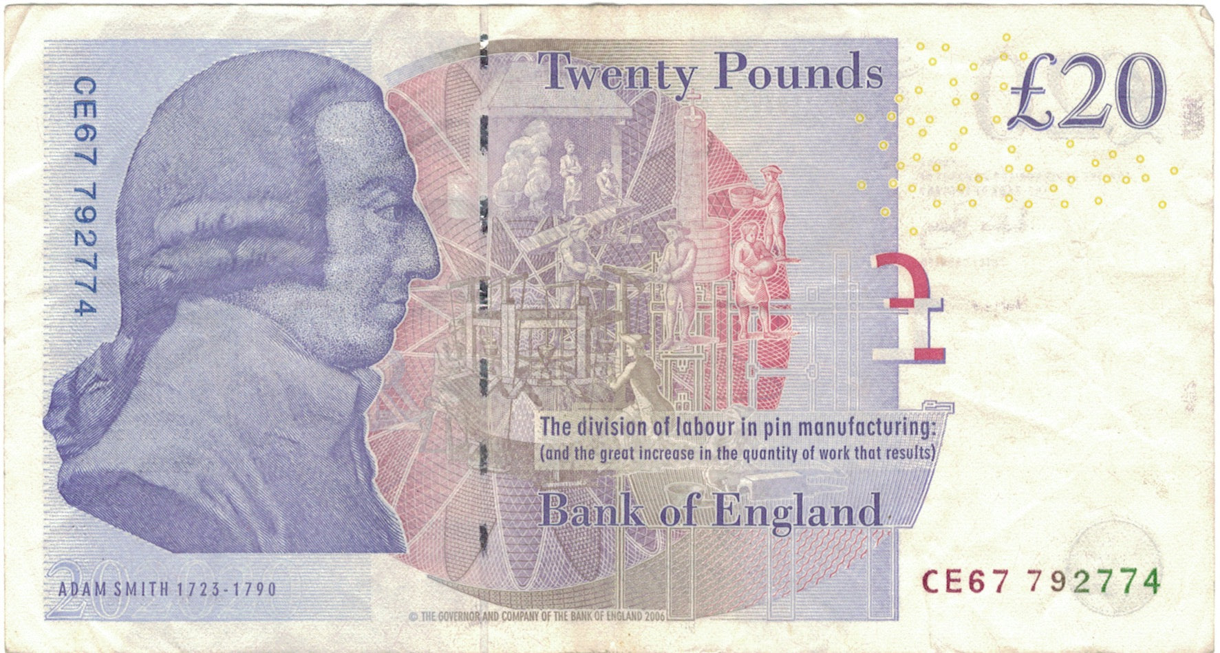 Banknote, Great Britain, 20 Pounds, 2004, 2004, KM:390b, VF(30-35)