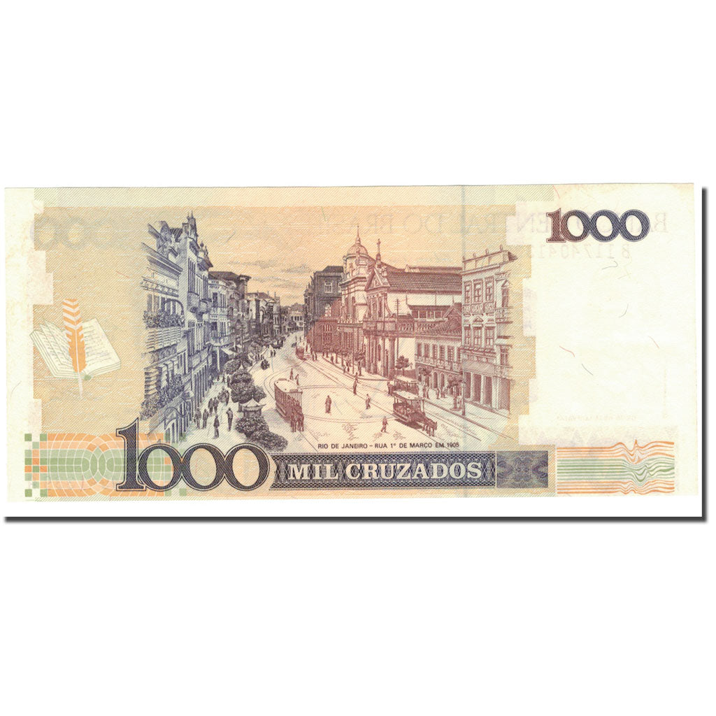 Nota, Brasil, 1 Cruzado Novo on 1000 Cruzados, Undated (1987-88), KM:216a