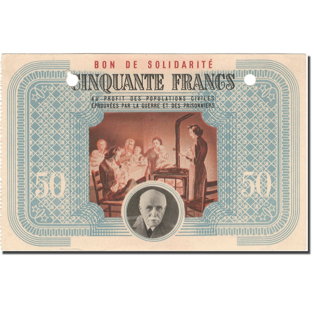 Frankreich, Bon de Solidarité, 50 Francs, Bon de solidarité, UNZ-
