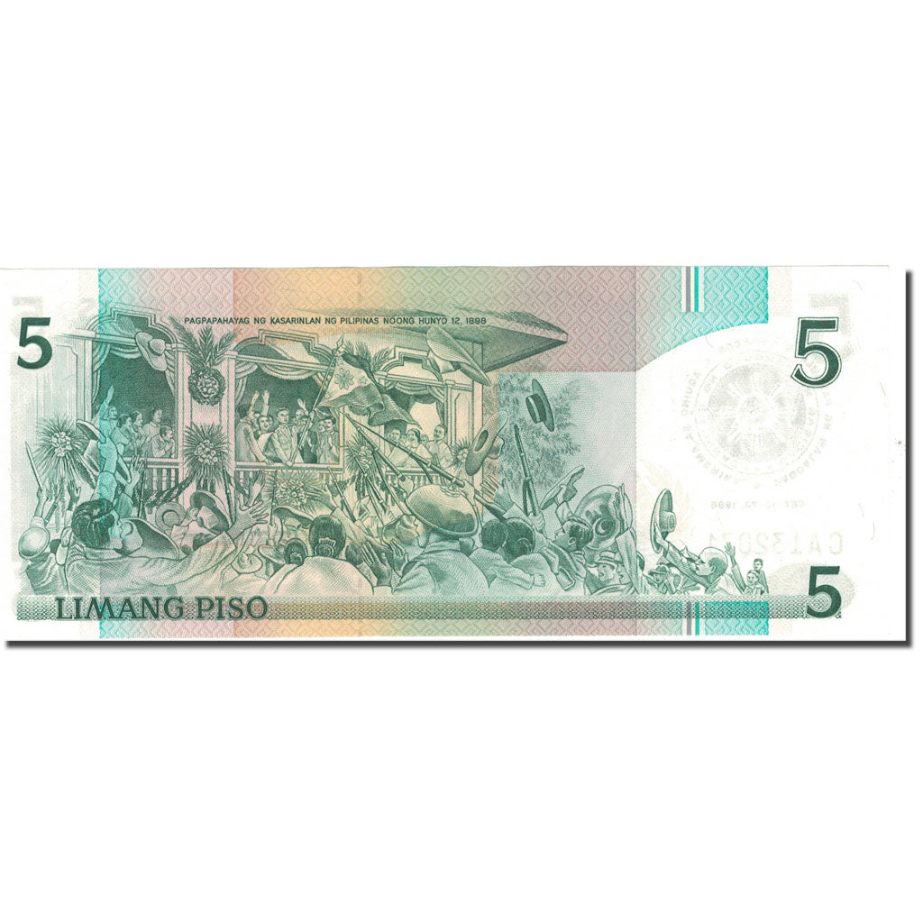 Billete, 5 Piso, 1986, Filipinas, 1986, KM:175a, UNC