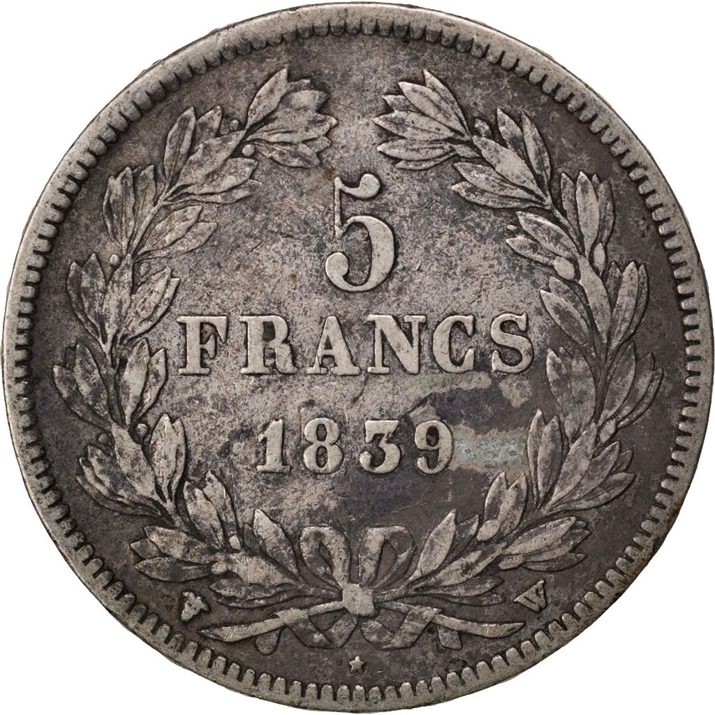 Louis Philippe I, 5 Francs tête laurée