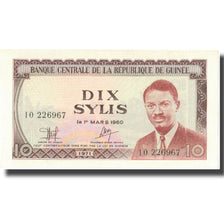 Banknote, Guinea, 10 Sylis, 1960, 1960-03-01, KM:16, UNC(65-70)
