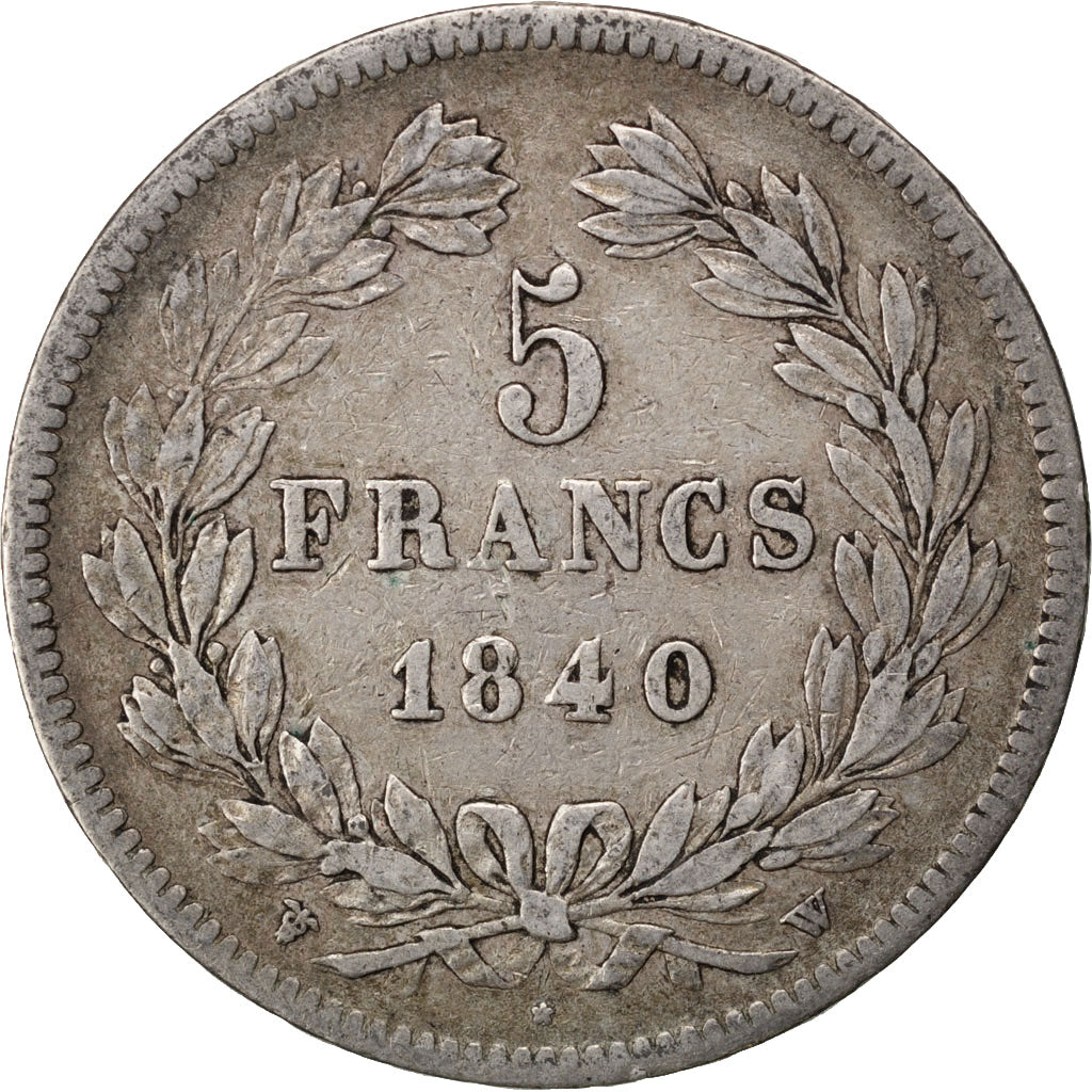 Coin, France, Louis-Philippe, 5 Francs, 1840, Lille, VF(30-35), Silver