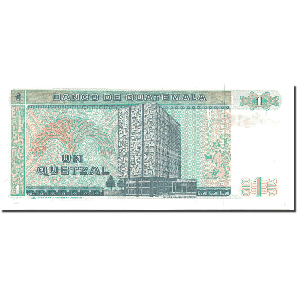 Banknote, Guatemala, 1 Quetzal, 1988, 1988-01-06, KM:66, UNC(65-70)