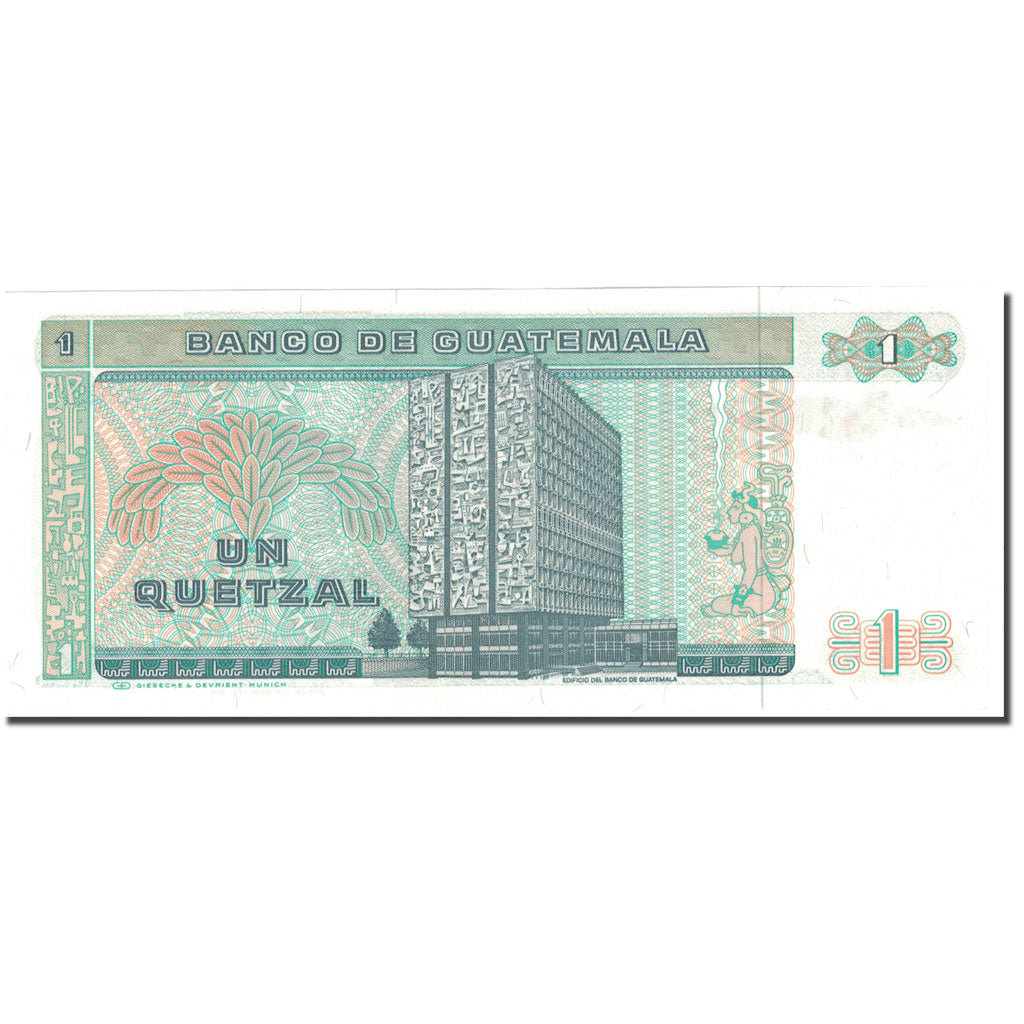 Banknote, Guatemala, 1 Quetzal, 1988, 1988-01-06, KM:66, UNC(65-70)