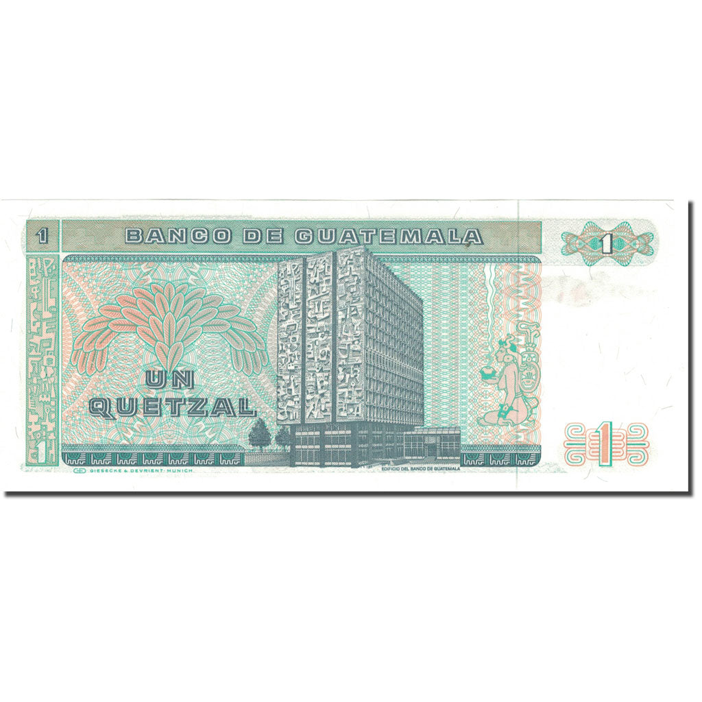 Banknote, Guatemala, 1 Quetzal, 1988, 1988-01-06, KM:66, UNC(65-70)