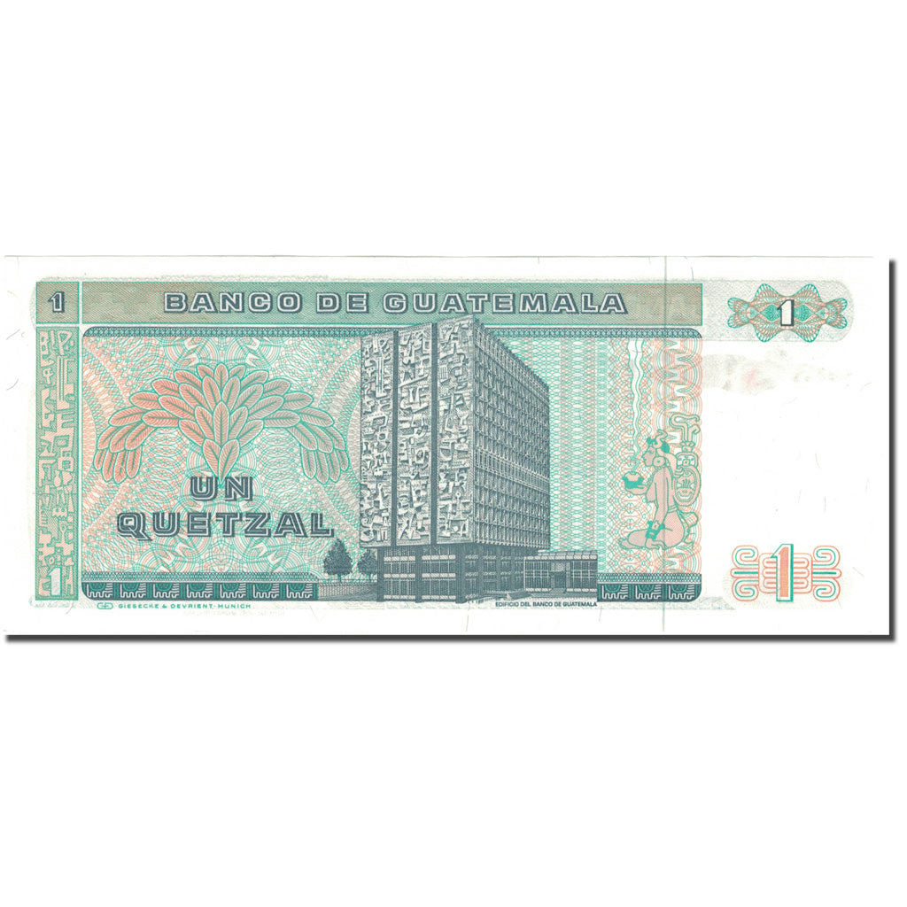 Banknote, Guatemala, 1 Quetzal, 1988, 1988-01-06, KM:66, UNC(65-70)