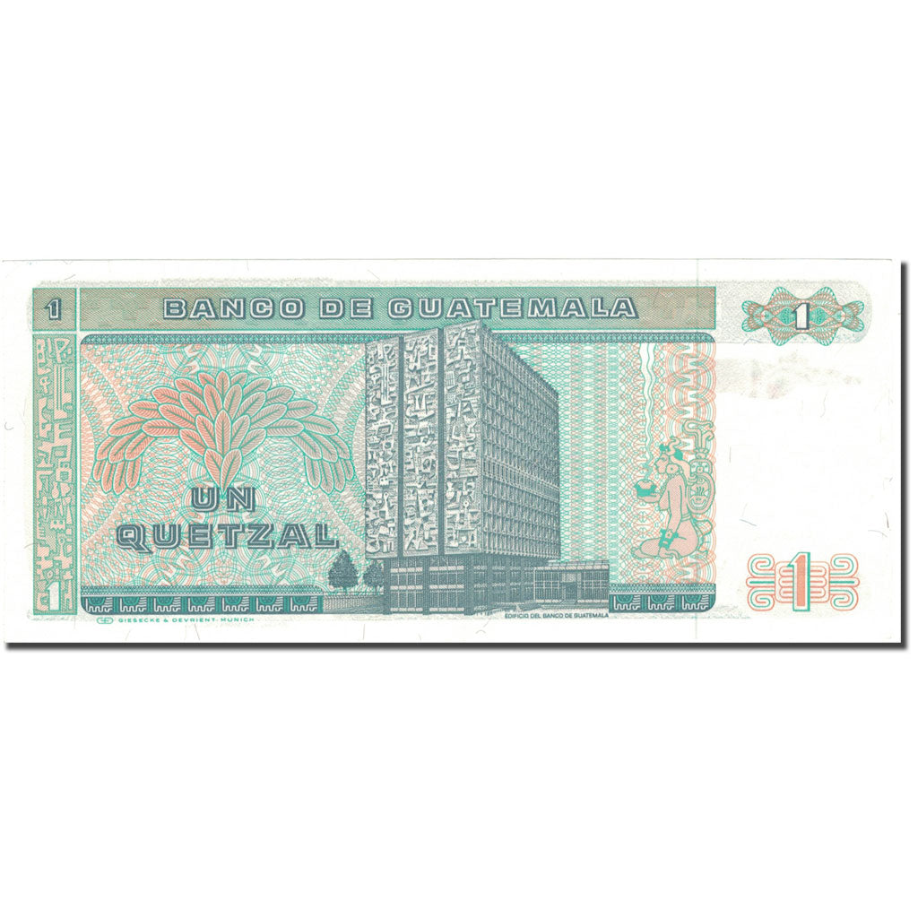 Banknote, Guatemala, 1 Quetzal, 1988, 1988-01-06, KM:66, UNC(65-70)