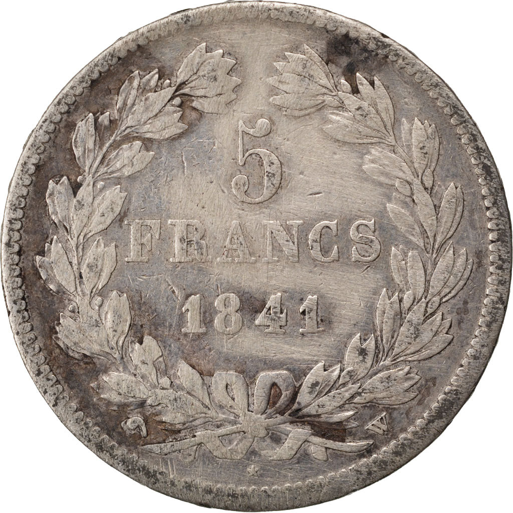 Coin, France, Louis-Philippe, 5 Francs, 1841, Lille, VF(30-35), Silver