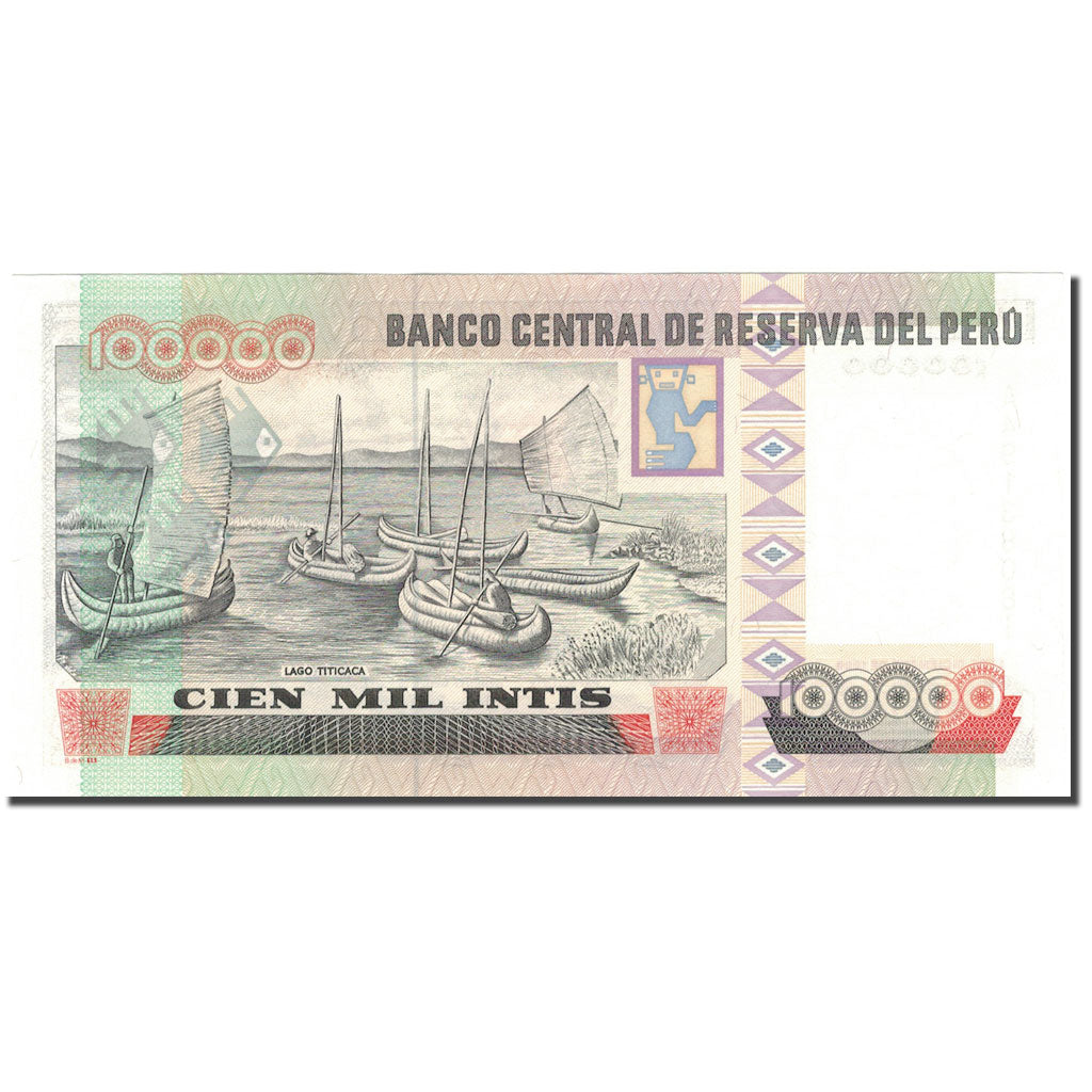 Banknote, Peru, 100,000 Intis, 1989, 1989-12-21, KM:145, UNC(65-70)