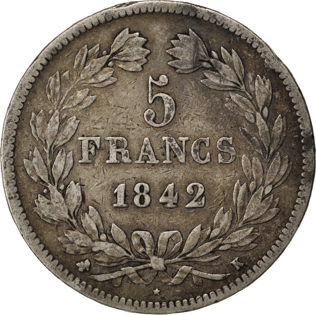 Louis Philippe I, 5 Francs tête laurée