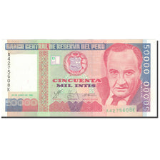Banknot, Peru, 50,000 Intis, 1988, 1988-06-28, KM:143, UNC(65-70)