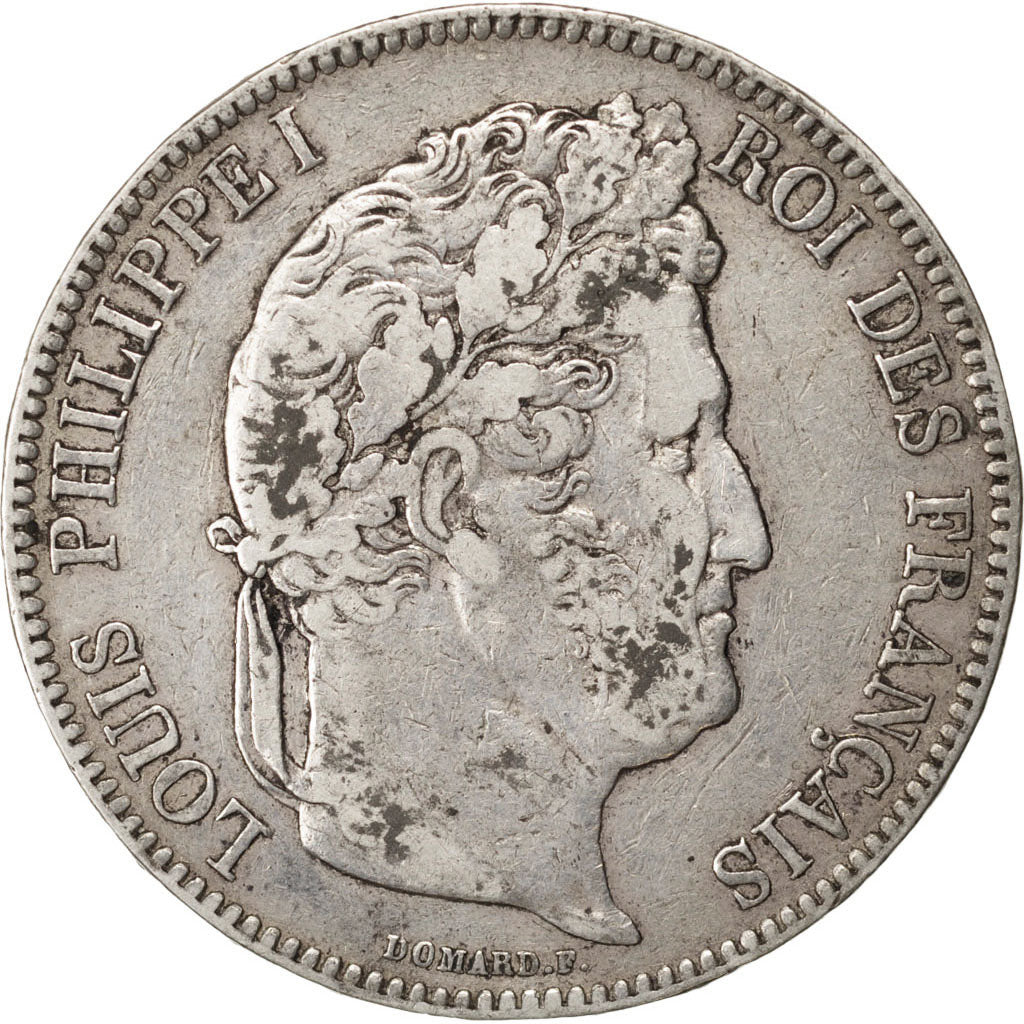 FRANCE, Louis-Philippe, 5 Francs, 1843, Lille, KM #749.13, EF(40-45), Silver,...