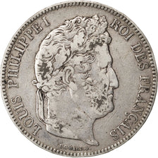 FRANCE, Louis-Philippe, 5 Francs, 1843, Lille, KM #749.13, EF(40-45), Silver,...
