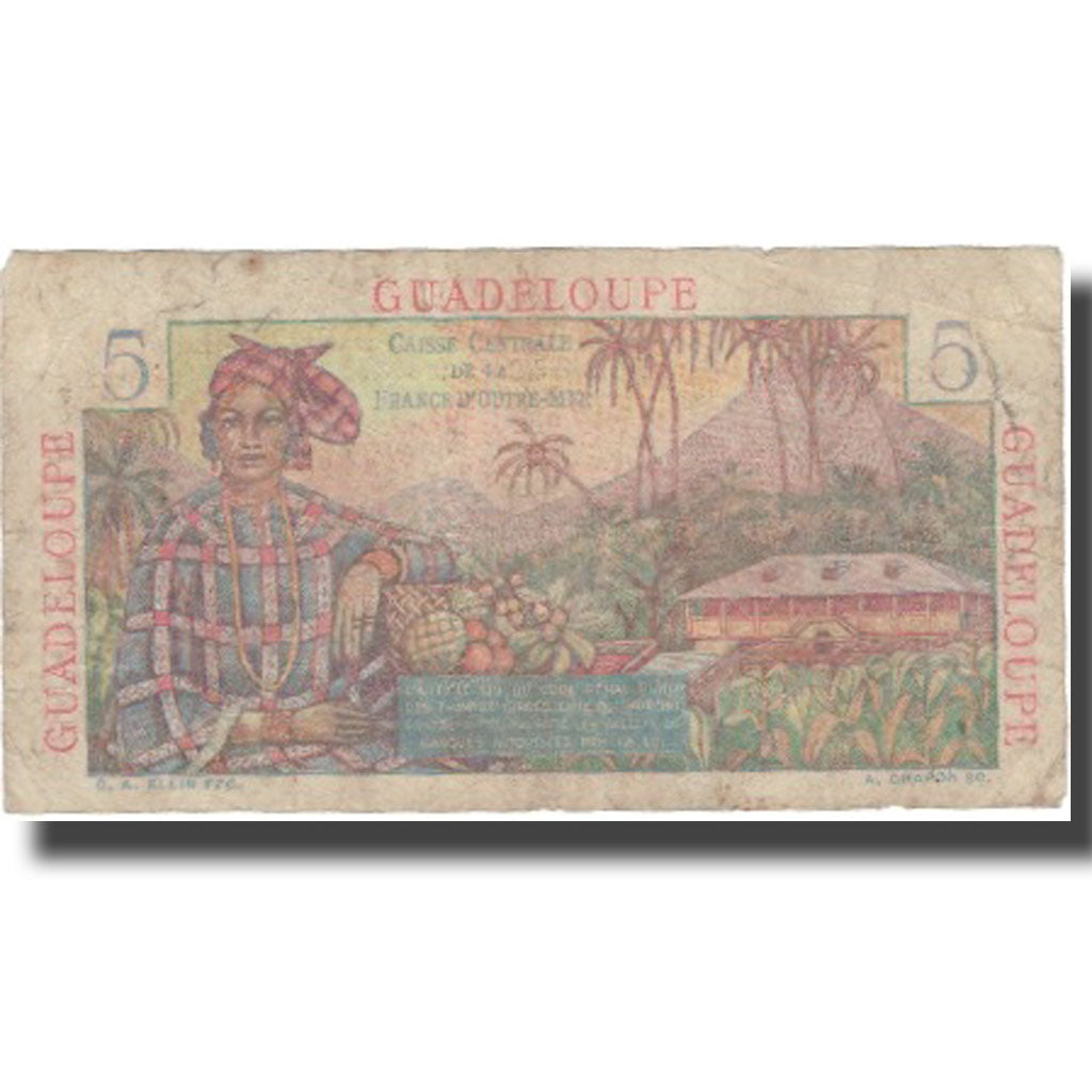 Guadeloupe, 5 Francs, Undated (1947-49), VF(20-25), KM:31