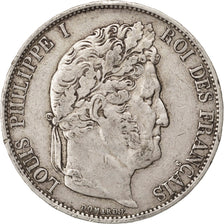 Moneda, Francia, Louis-Philippe, 5 Francs, 1844, Lille, MBC, Plata, KM:749.13