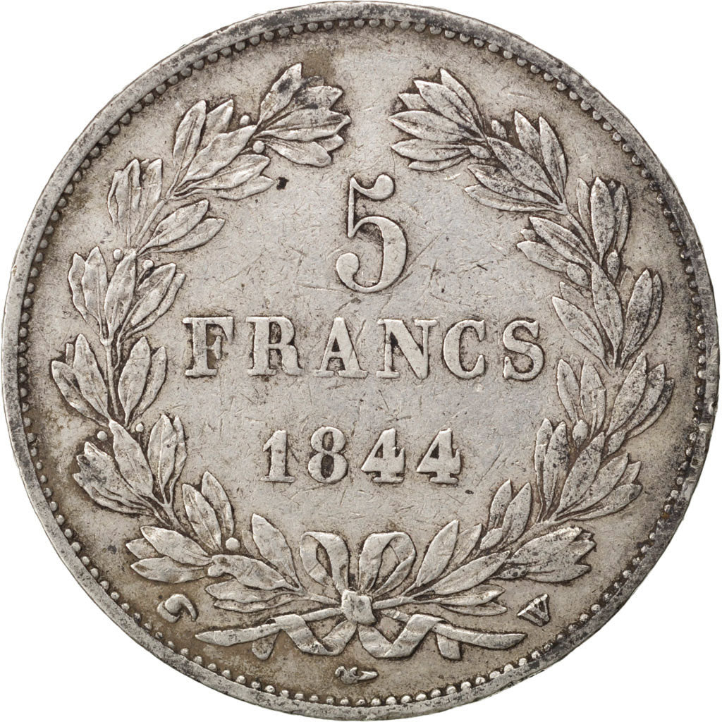 Coin, France, Louis-Philippe, 5 Francs, 1844, Lille, EF(40-45), Silver