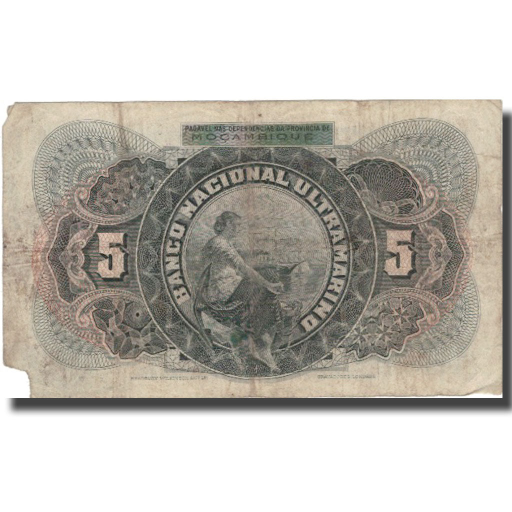 Biljet, Mozambique, 5 Escudos, 1941, 1941-09-01, KM:83a, TB+