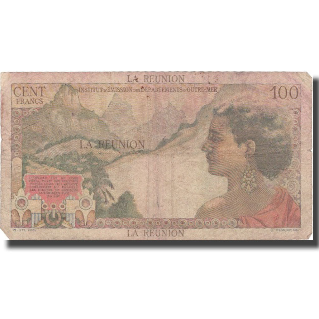 Banknote, Réunion, 100 Francs, 1960, KM:49a, VF(20-25)