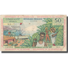 Antille francesi, 50 Francs, Undated (1964), MB+, KM:9a