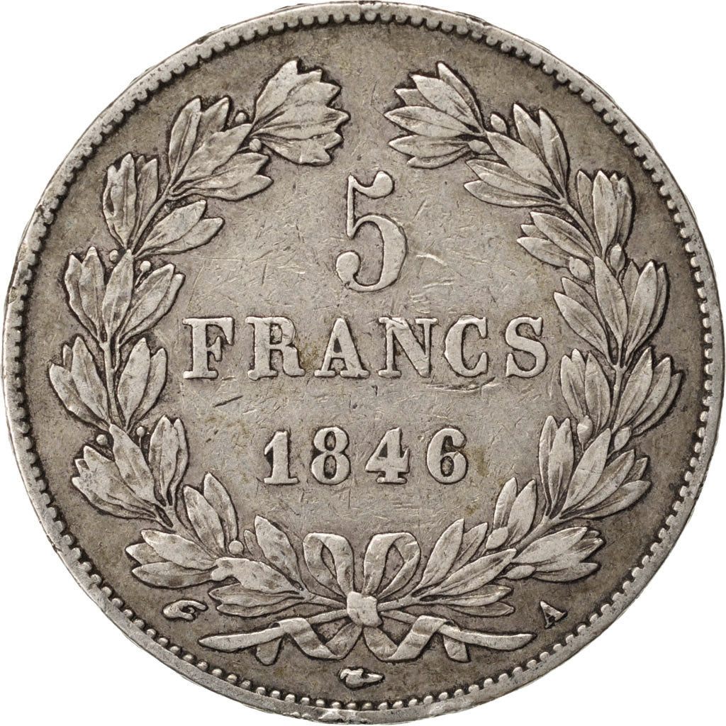 FRANCE, Louis-Philippe, 5 Francs, 1846, Paris, KM #749.1, EF(40-45), Silver,...
