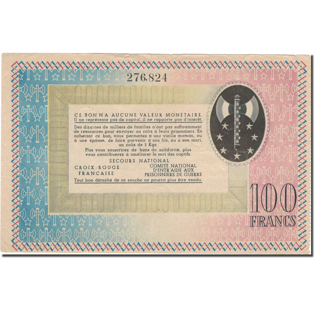 France, Secours National, 100 Francs, Undated (1941), TTB