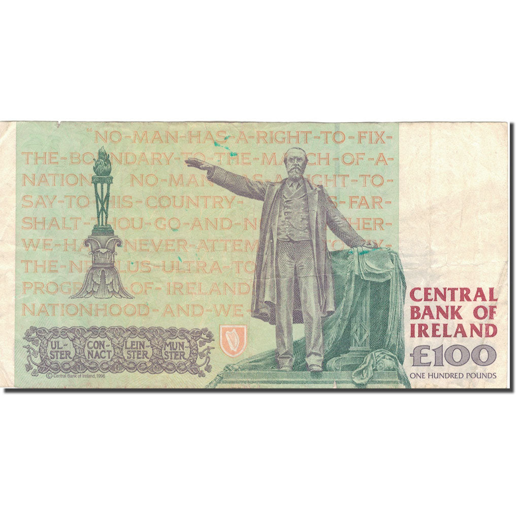 Banknote, Ireland - Republic, 100 Pounds, 1996, 1996-08-22, KM:79a, VF(30-35)