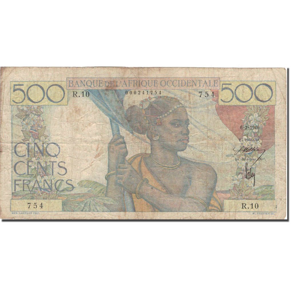 Banknote, French West Africa, 500 Francs, KM:41, VF(20-25)