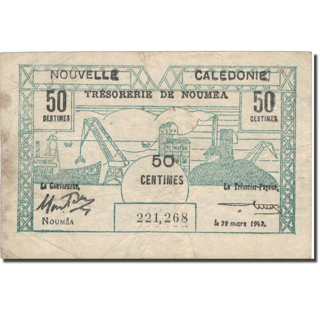 Nuova Caledonia, 50 Centimes, 1943, 1943-03-29, BB, KM:51