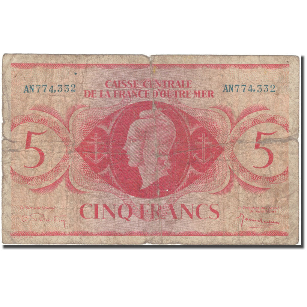 French Equatorial Africa, 5 Francs, F(12-15), KM:15b