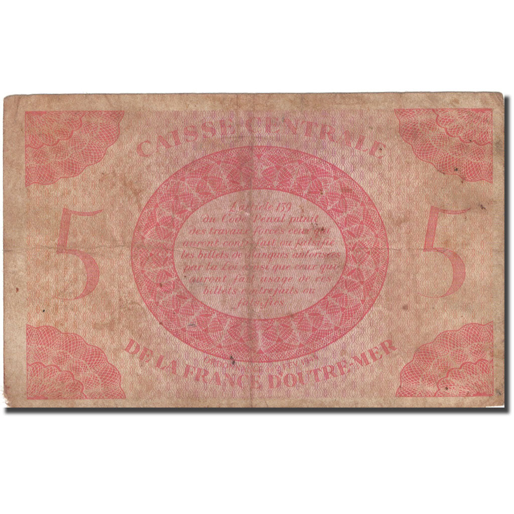 French Equatorial Africa, 5 Francs, F(12-15), KM:15C