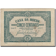 Banknote, Portugal, 5 Centavos, 1918, 1918-04-05, KM:97, EF(40-45)