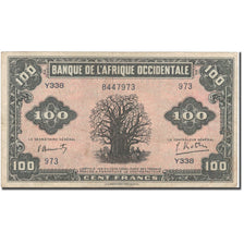Banknot, Francuska Afryka Zachodnia, 100 Francs, 1942, 1942-12-14, KM:31a