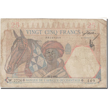 Banknot, Francuska Afryka Zachodnia, 25 Francs, 1942, 1942-02-24, KM:27