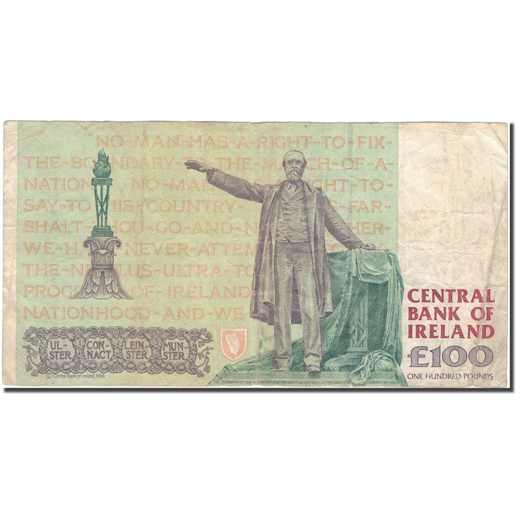 Banknote, Ireland - Republic, 100 Pounds, 1996, 1996-08-22, KM:79a, VF(20-25)